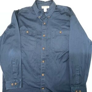 Duluth Trading Co Men’s Blue Button Down Shirt Long Sleeve Workwear Casual 2XL